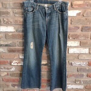LUCKY BRAND Women’s Button Fly Bootcut Distressed Jeans 12